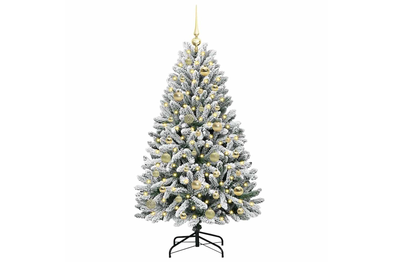 Vidaxl Artificial Christmas Tree Green And White 120 Cm Pvc And Metal-3