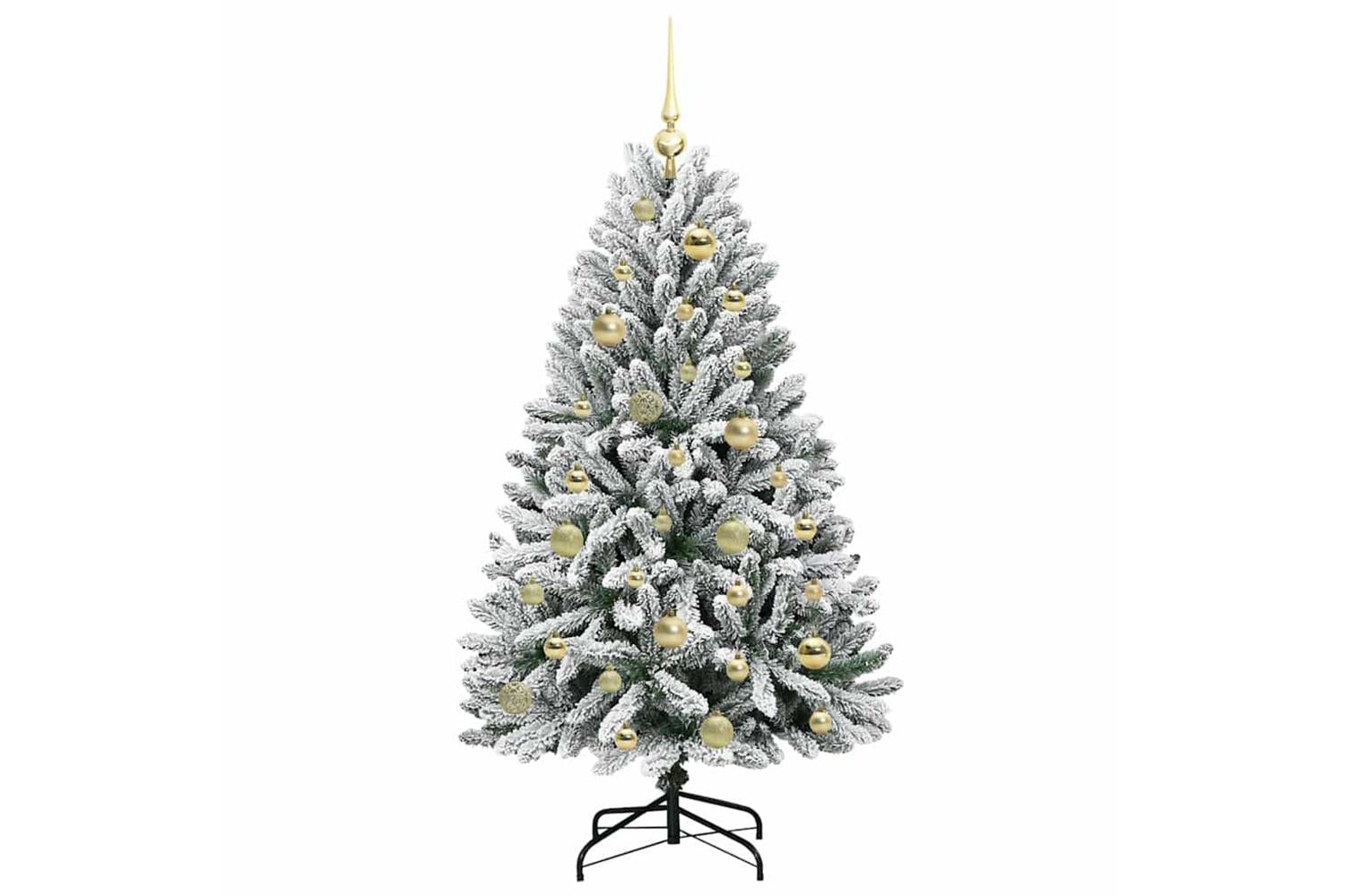 Vidaxl Artificial Christmas Tree Green And White 120 Cm Pvc And Metal-4