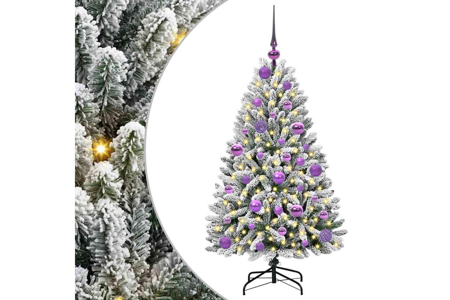 Vidaxl Artificial Christmas Tree Green And White 120 Cm Pvc And Metal-2