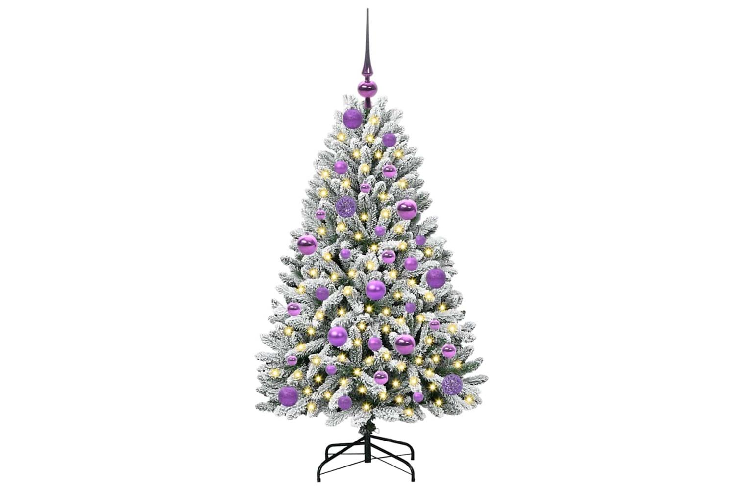 Vidaxl Artificial Christmas Tree Green And White 120 Cm Pvc And Metal-3