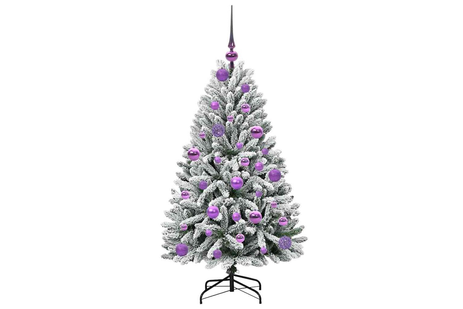 Vidaxl Artificial Christmas Tree Green And White 120 Cm Pvc And Metal-4
