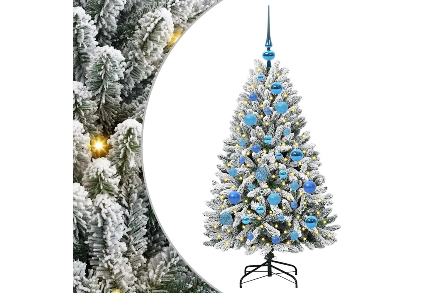 Vidaxl Artificial Christmas Tree Green And White 120 Cm Pvc And Metal-2