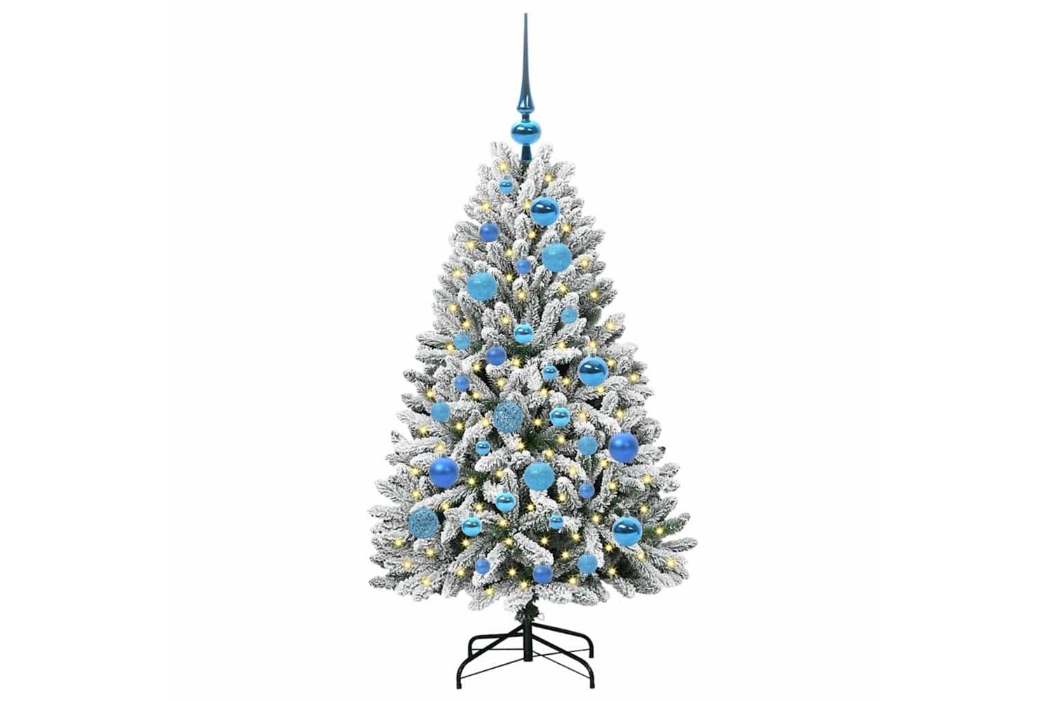 Vidaxl Artificial Christmas Tree Green And White 120 Cm Pvc And Metal-3