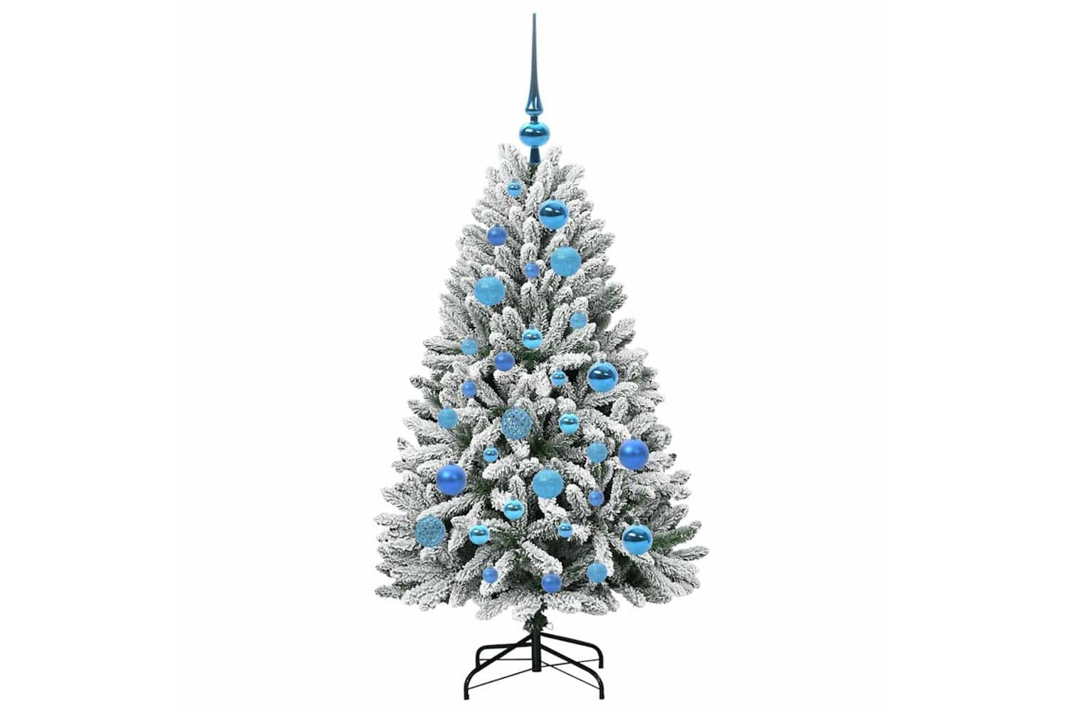 Vidaxl Artificial Christmas Tree Green And White 120 Cm Pvc And Metal-4