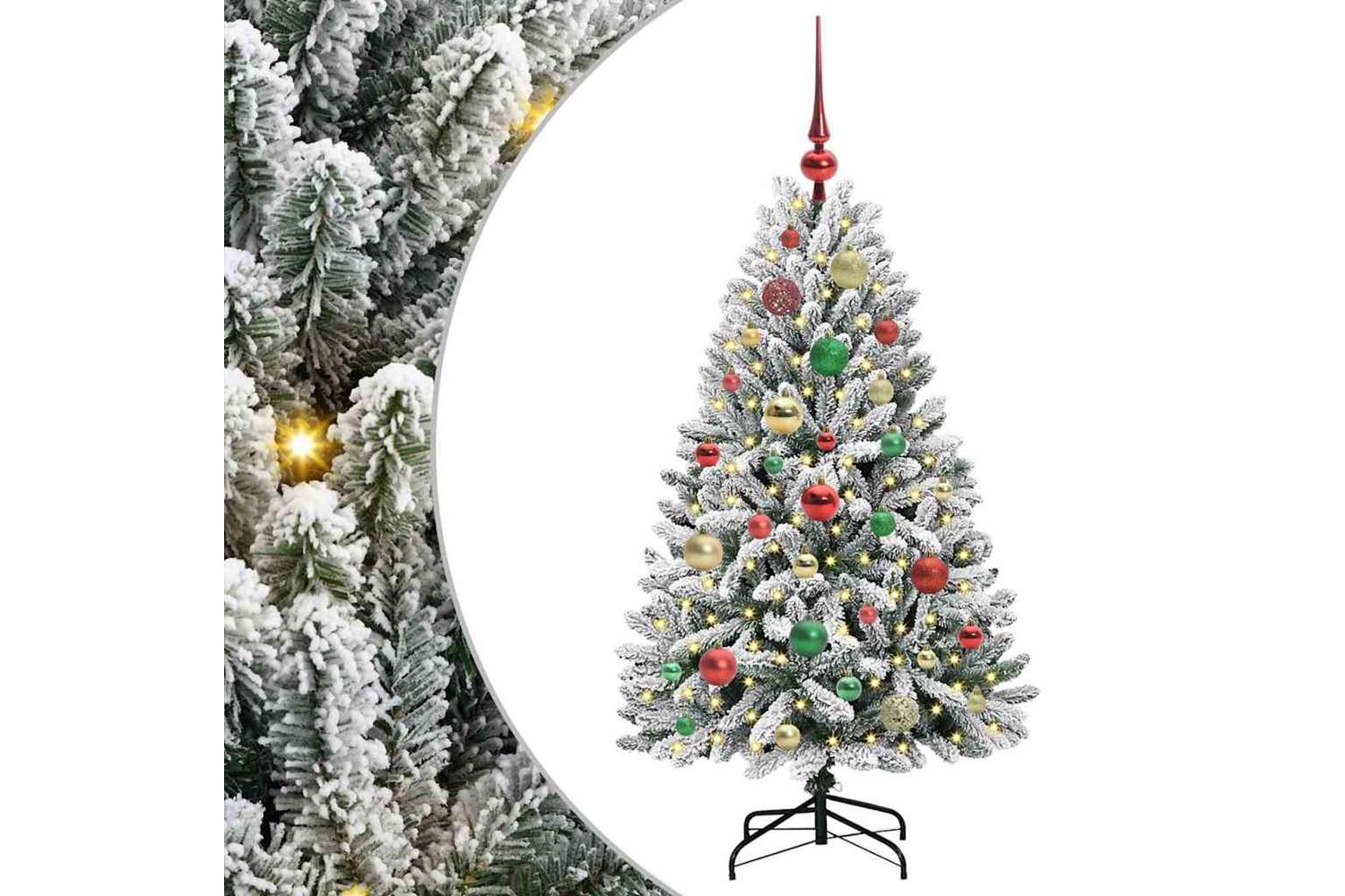 Vidaxl Artificial Christmas Tree Green And White 120 Cm Pvc And Metal-2