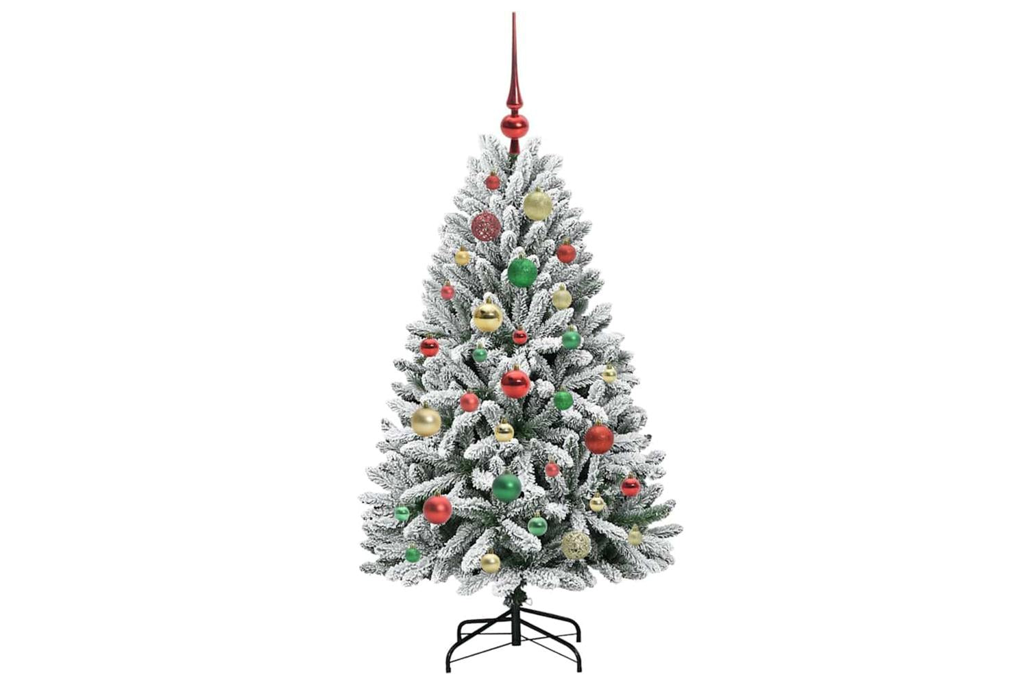 Vidaxl Artificial Christmas Tree Green And White 120 Cm Pvc And Metal-6