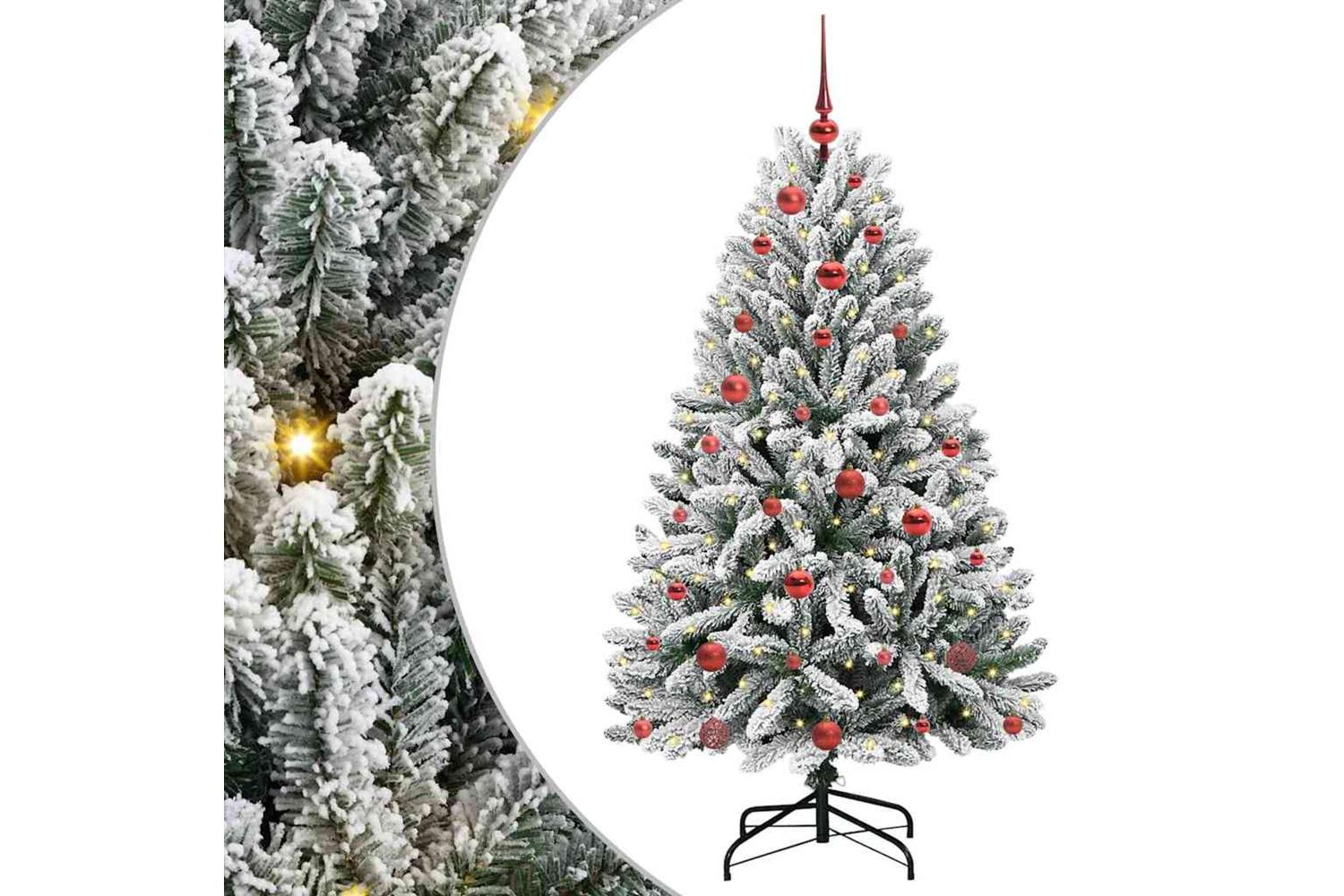 Vidaxl Artificial Christmas Tree Green And White 150 Cm Pvc And Metal-2