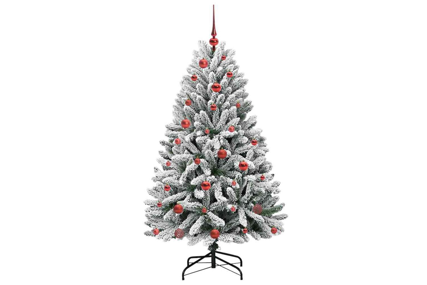 Vidaxl Artificial Christmas Tree Green And White 150 Cm Pvc And Metal-4