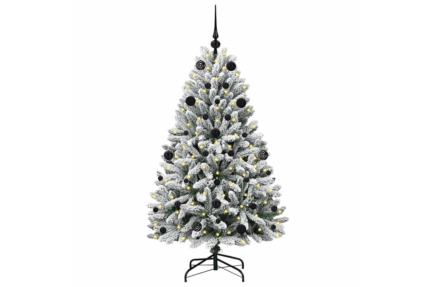 Vidaxl Artificial Christmas Tree Green And White 150 Cm Pvc And Metal-3