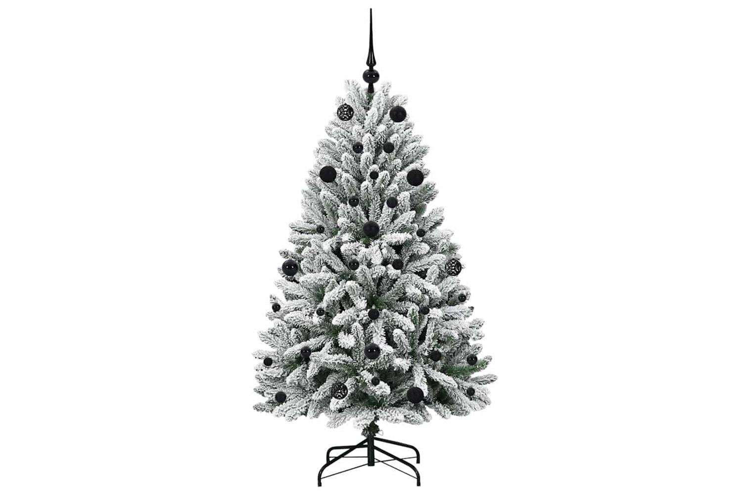 Vidaxl Artificial Christmas Tree Green And White 150 Cm Pvc And Metal-4