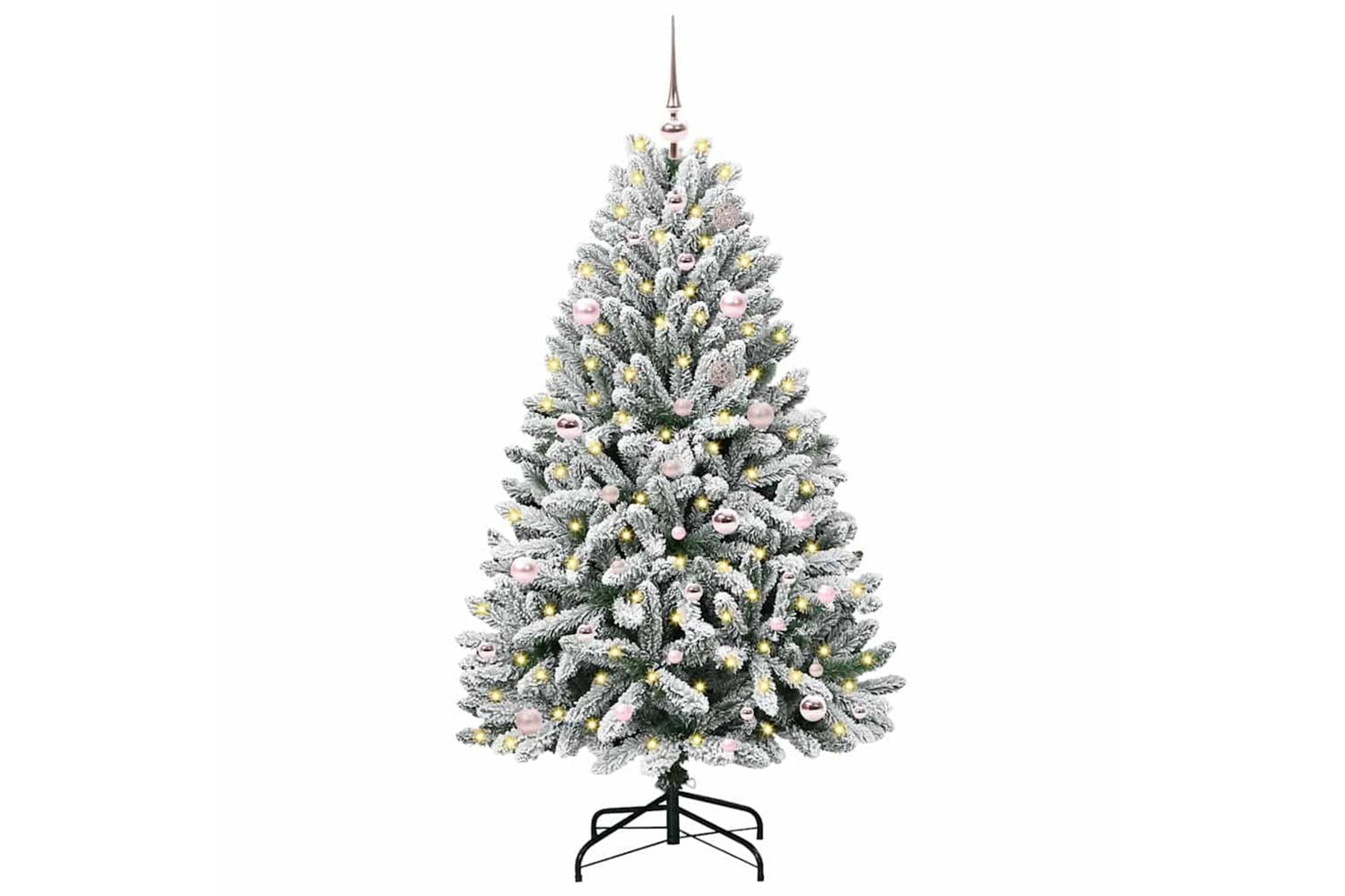 Vidaxl Artificial Christmas Tree Green And White 150 Cm Pvc And Metal-2