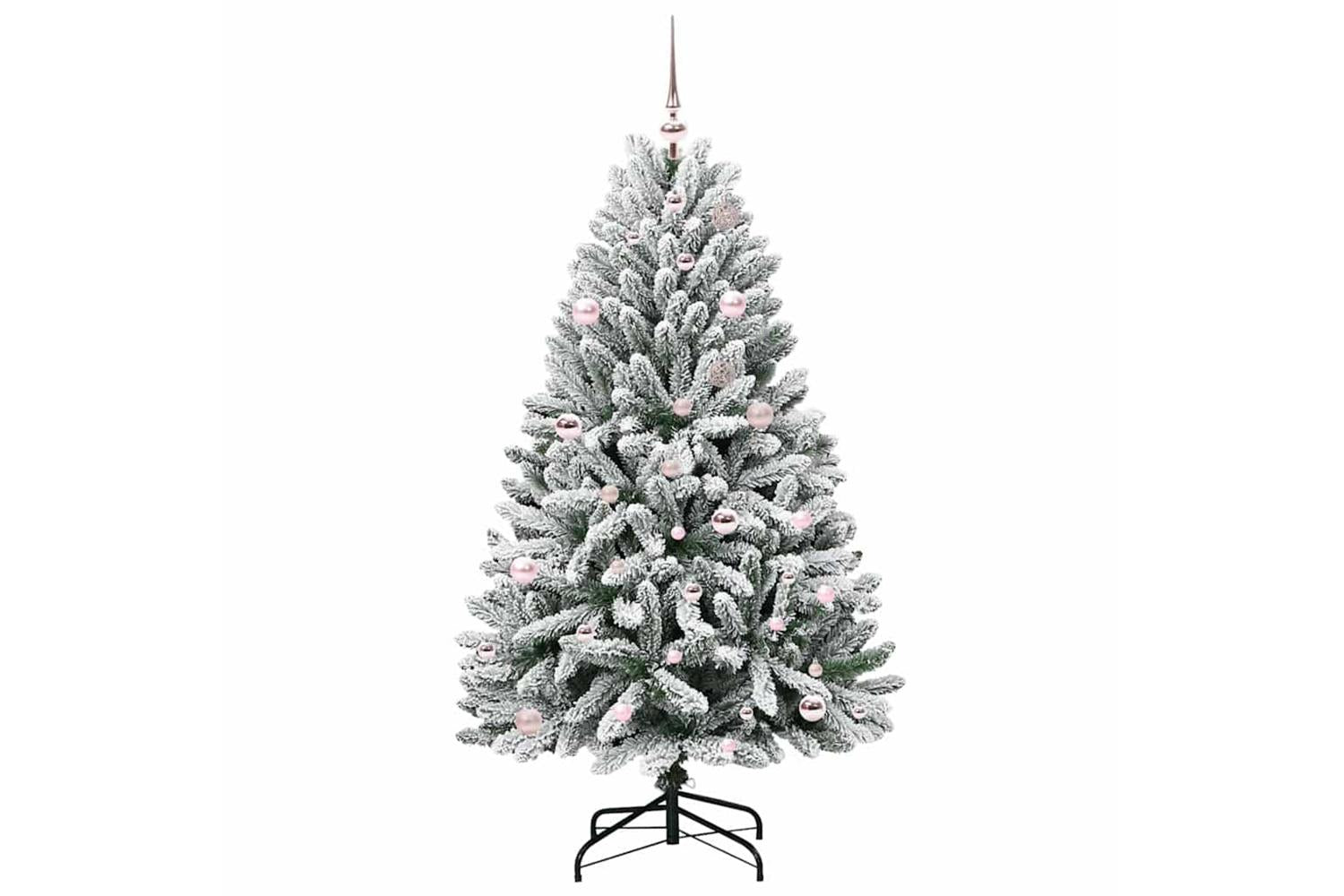 Vidaxl Artificial Christmas Tree Green And White 150 Cm Pvc And Metal-3