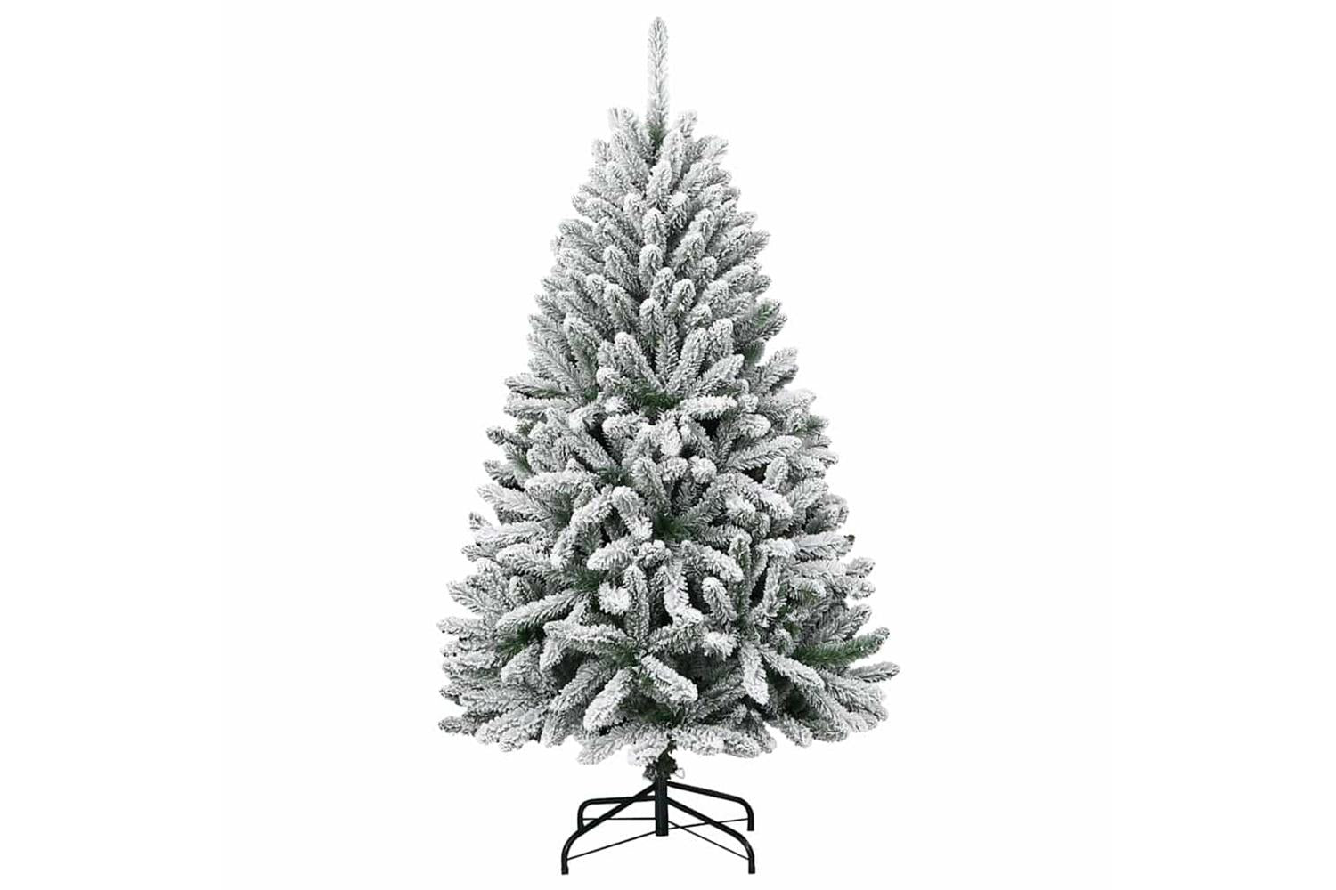 Vidaxl Artificial Christmas Tree Green And White 150 Cm Pvc And Metal-5