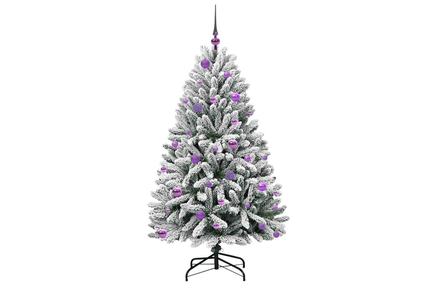 Vidaxl Artificial Christmas Tree Green And White 150 Cm Pvc And Metal-4