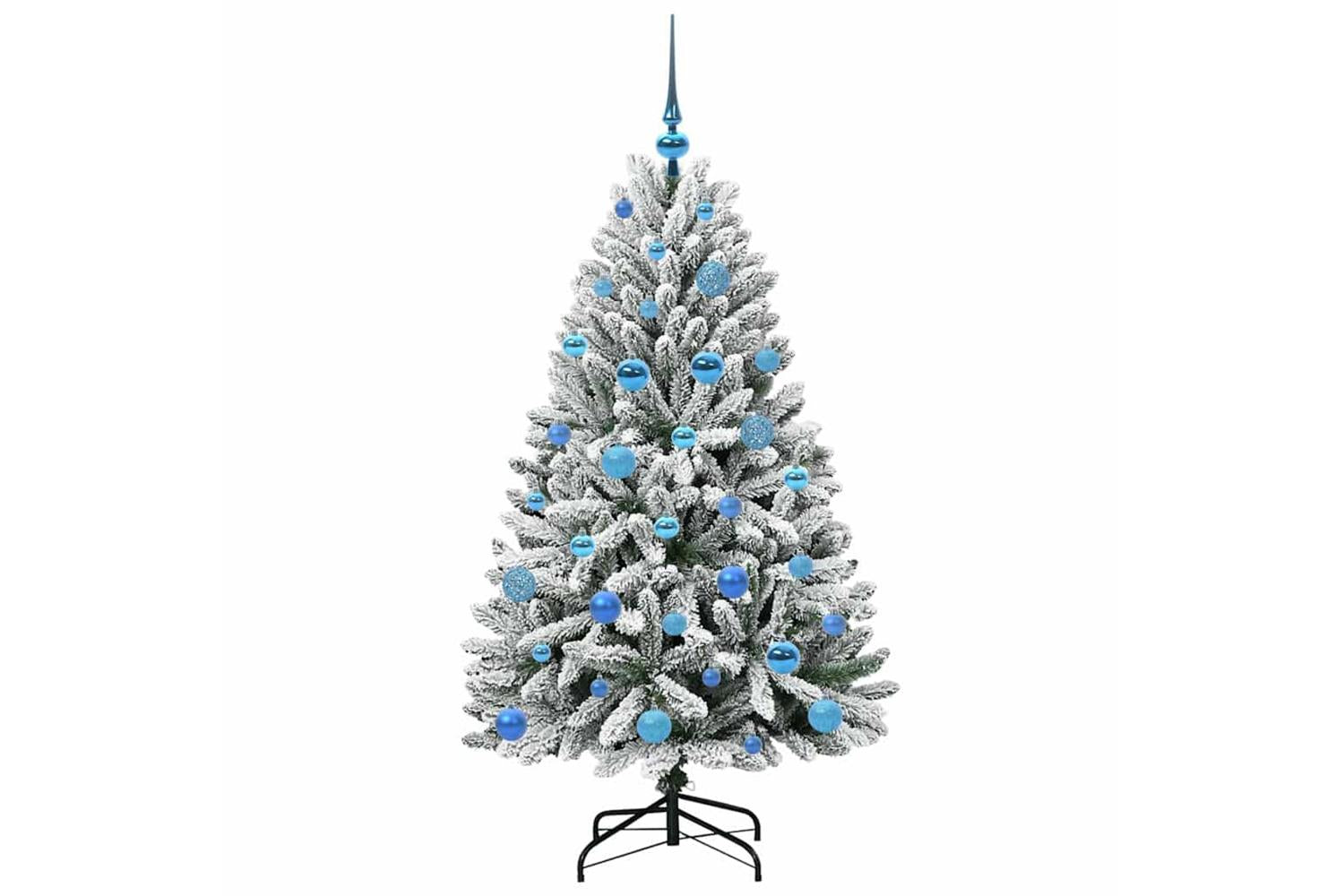 Vidaxl Artificial Christmas Tree Green And White 150 Cm Pvc And Metal-4