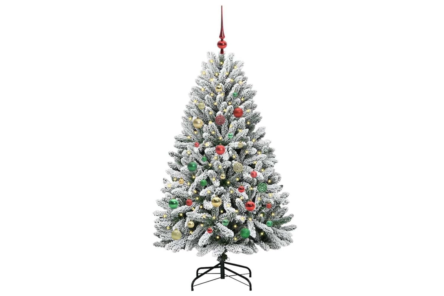 Vidaxl Artificial Christmas Tree Green And White 150 Cm Pvc And Metal-3