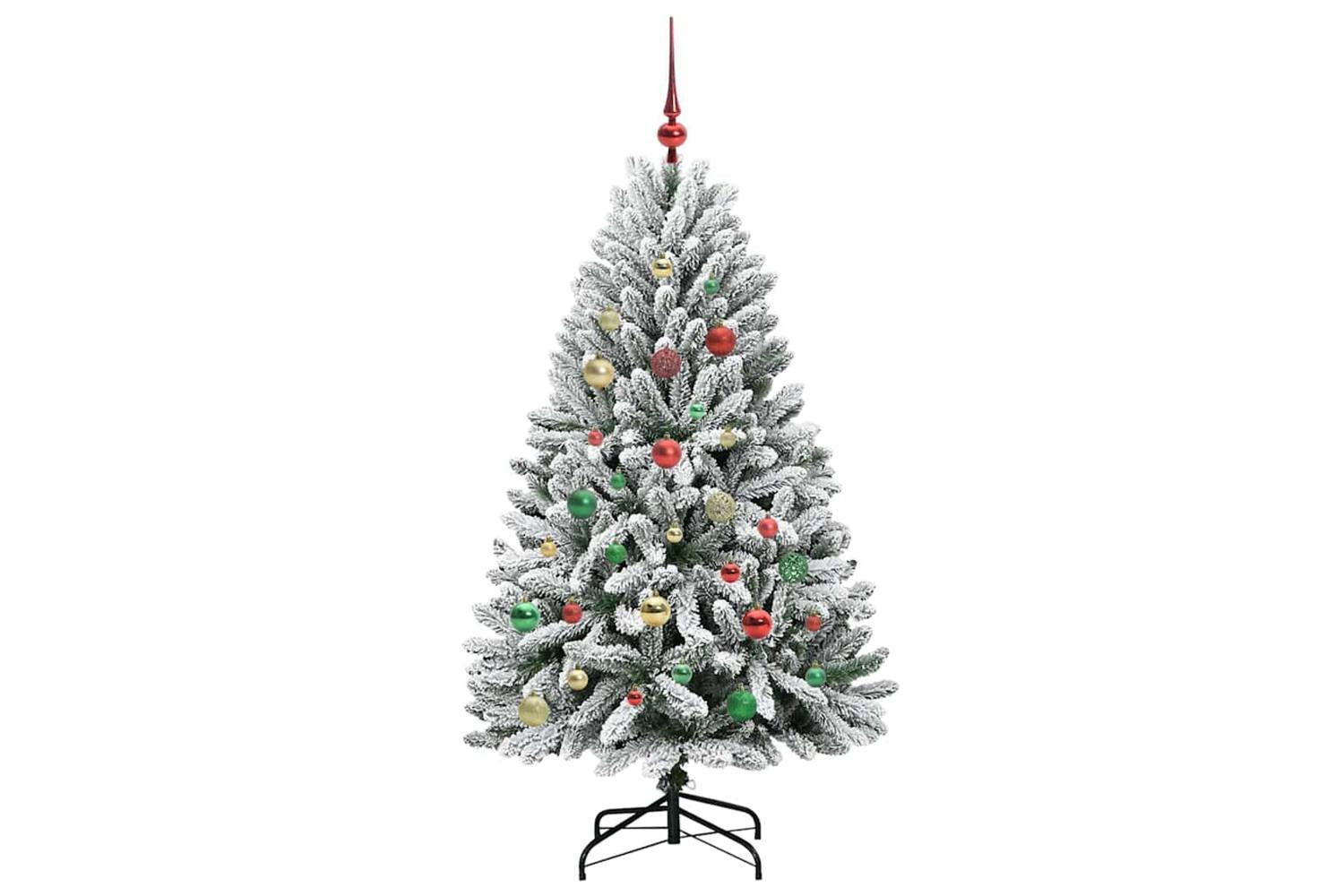 Vidaxl Artificial Christmas Tree Green And White 150 Cm Pvc And Metal-6