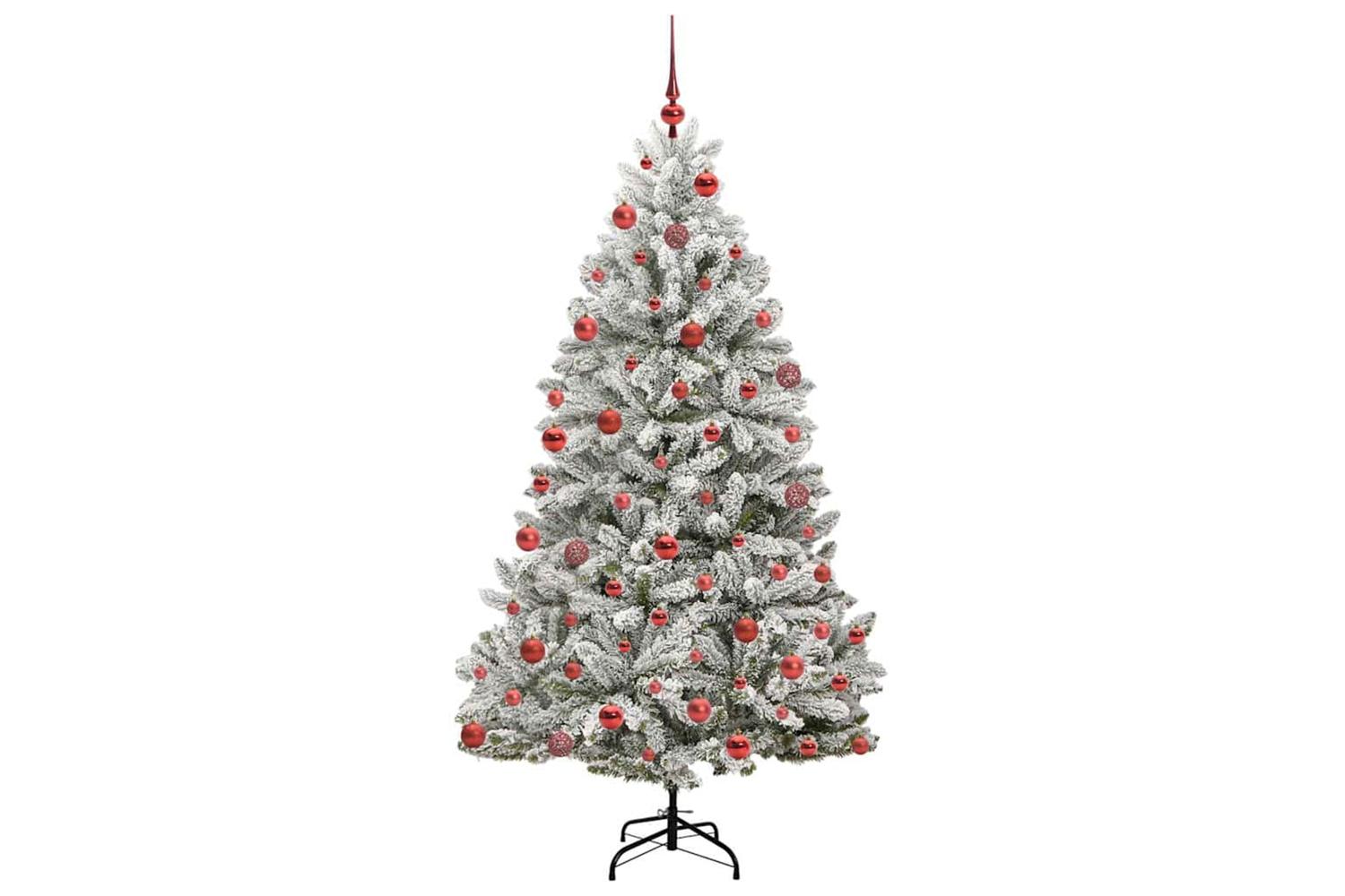 Vidaxl Artificial Christmas Tree Green And White 180 Cm Pvc And Metal-4