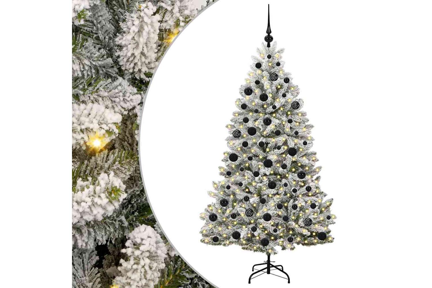 Vidaxl Artificial Christmas Tree Green And White 180 Cm Pvc And Metal-2