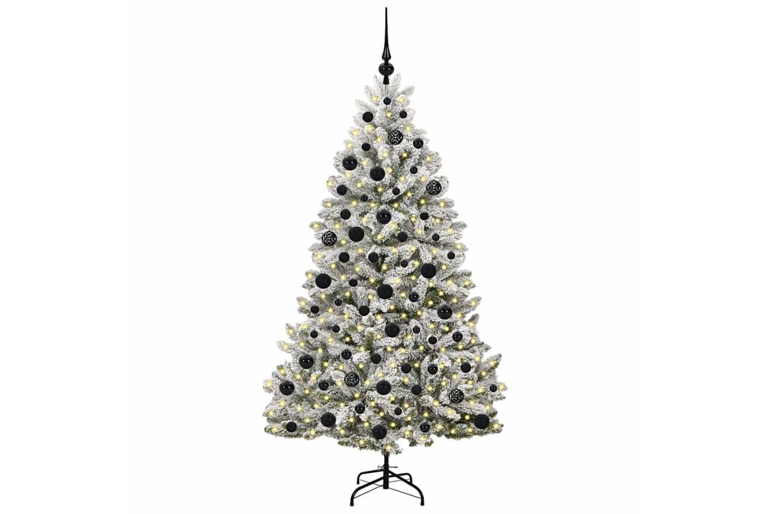 Vidaxl Artificial Christmas Tree Green And White 180 Cm Pvc And Metal-3