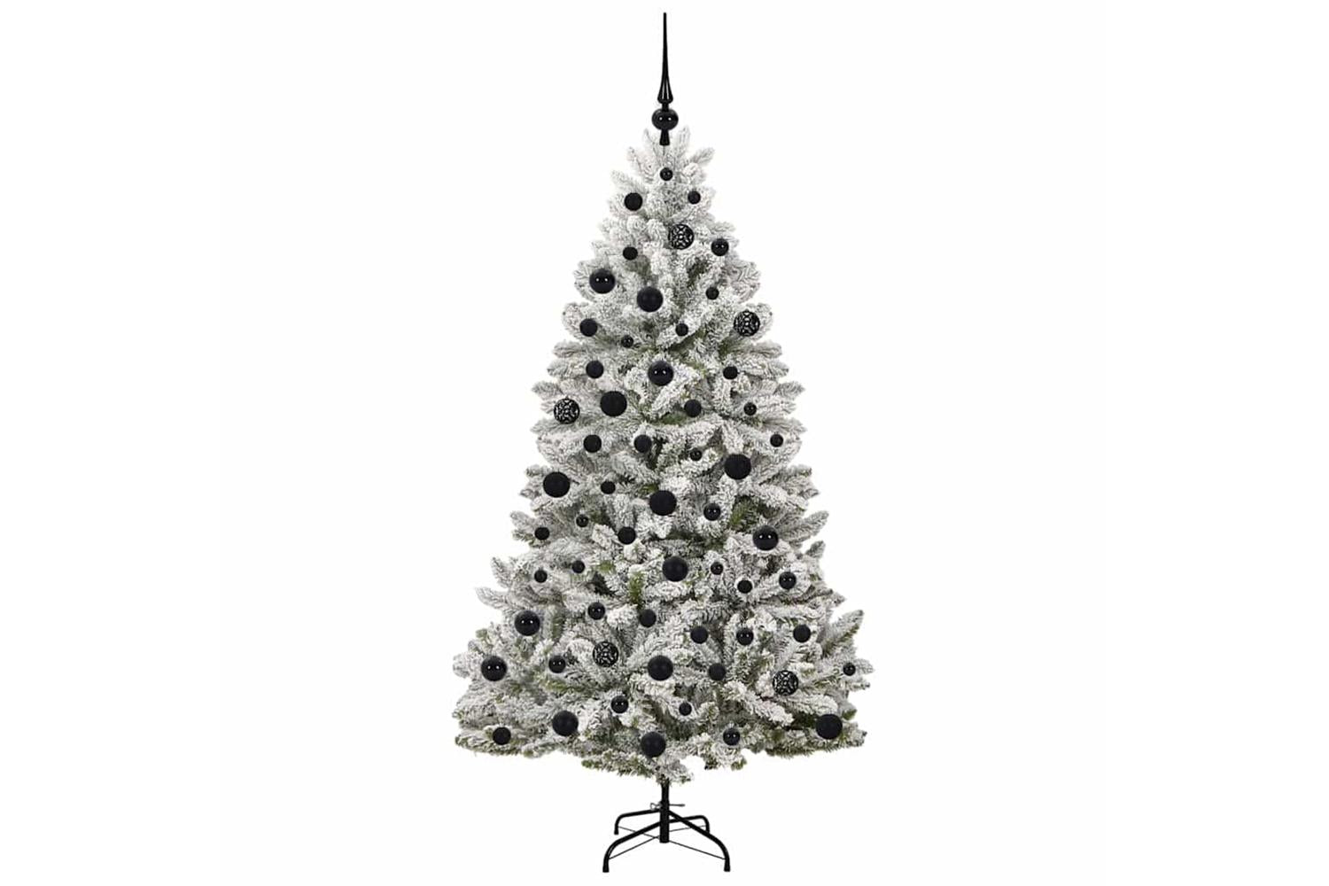 Vidaxl Artificial Christmas Tree Green And White 180 Cm Pvc And Metal-4