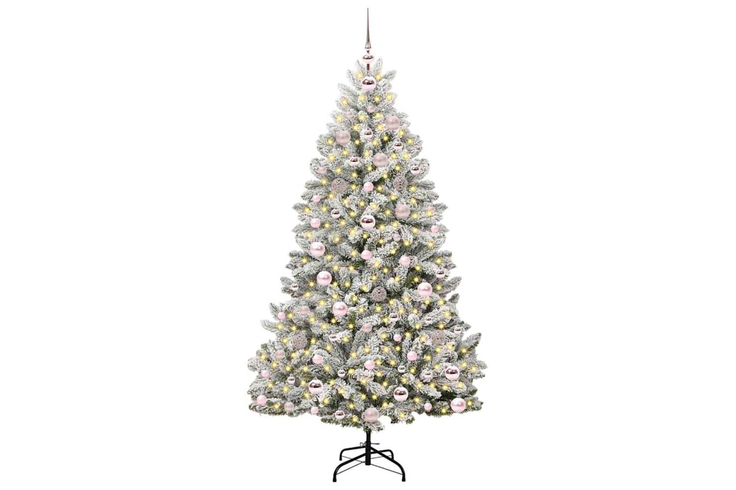 Vidaxl Artificial Christmas Tree Green And White 180 Cm Pvc And Metal-3