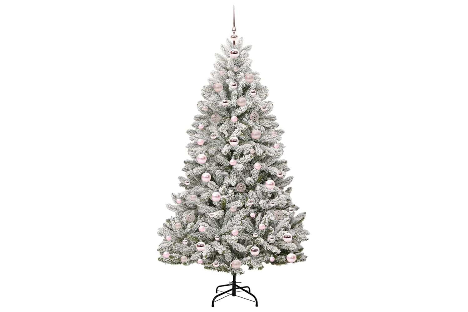 Vidaxl Artificial Christmas Tree Green And White 180 Cm Pvc And Metal-4