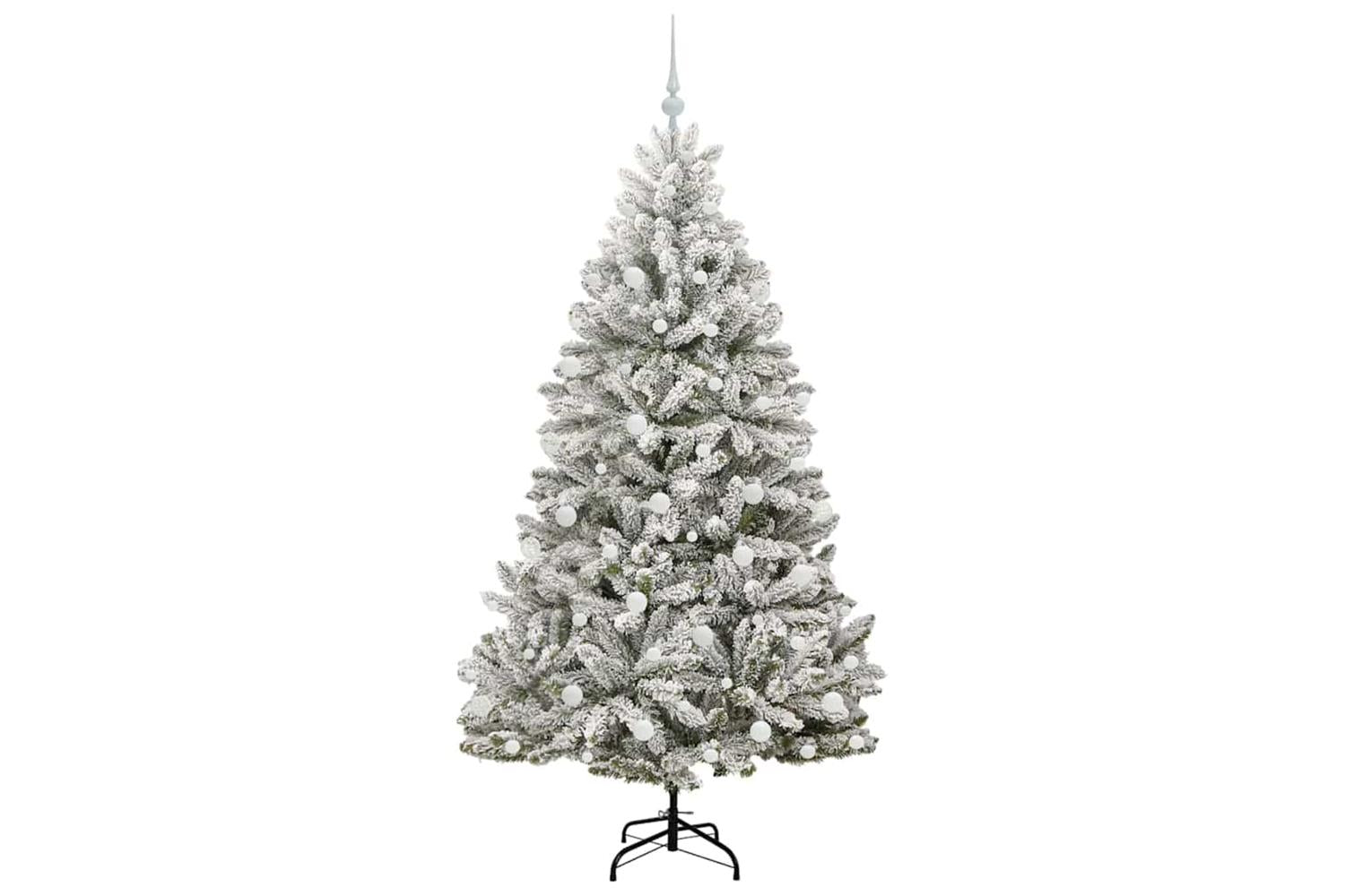 Vidaxl Artificial Christmas Tree Green And White 180 Cm Pvc And Metal-4