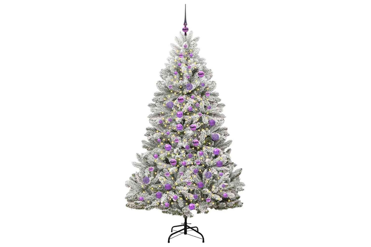 Vidaxl Artificial Christmas Tree Green And White 180 Cm Pvc And Metal-3