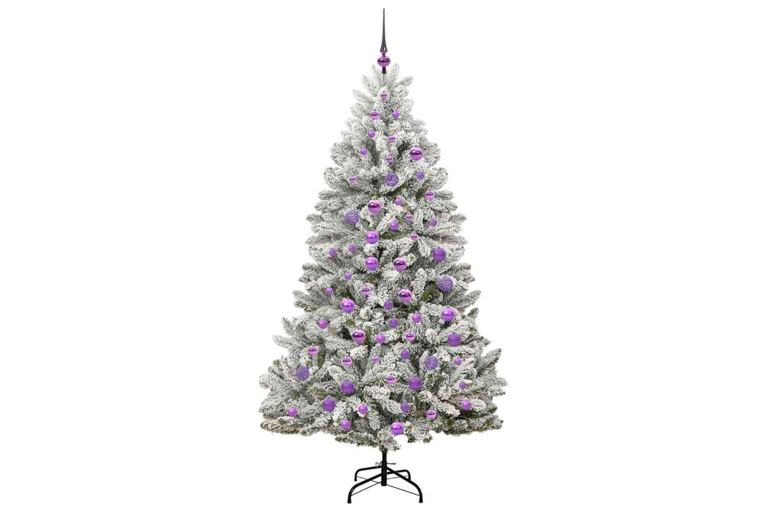 Vidaxl Artificial Christmas Tree Green And White 180 Cm Pvc And Metal-4