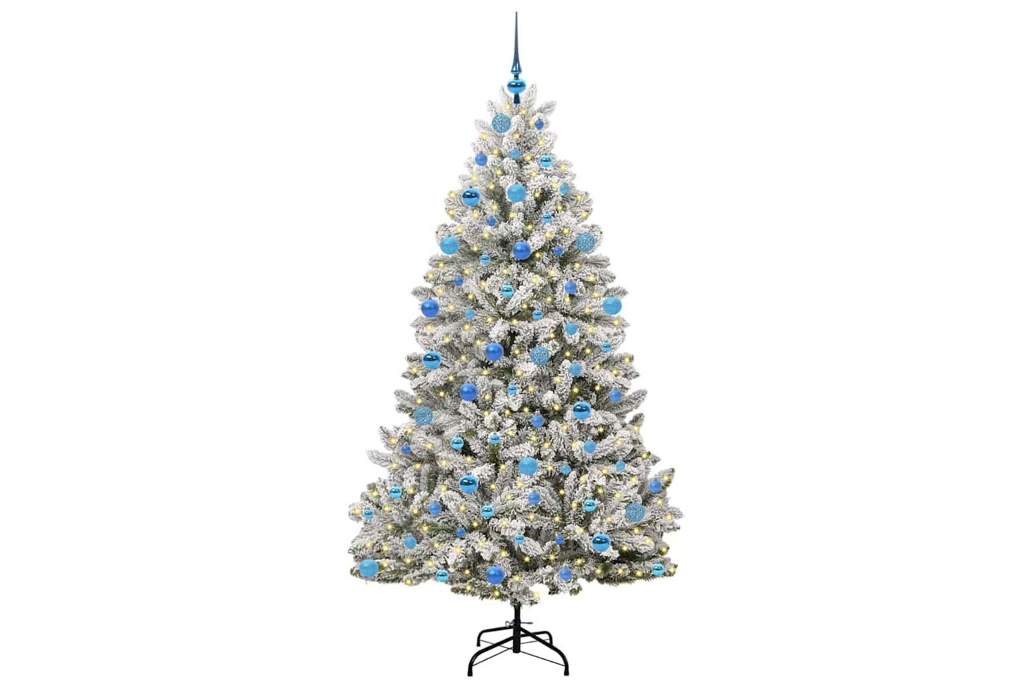 Vidaxl Artificial Christmas Tree Green And White 180 Cm Pvc And Metal-3
