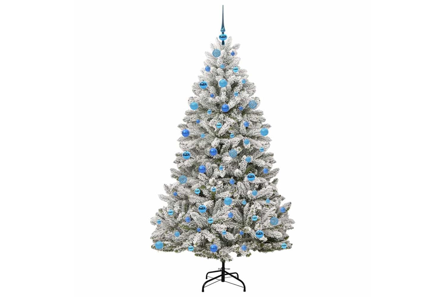 Vidaxl Artificial Christmas Tree Green And White 180 Cm Pvc And Metal-4