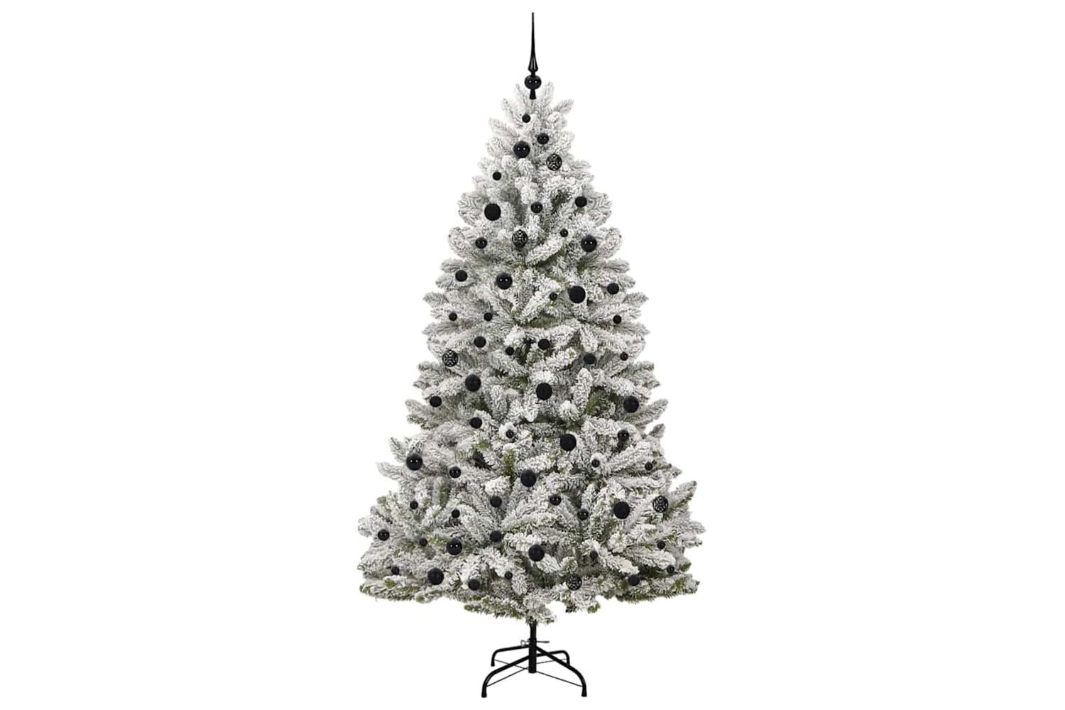 Vidaxl Artificial Christmas Tree Green And White 210 Cm Pvc And Metal-4