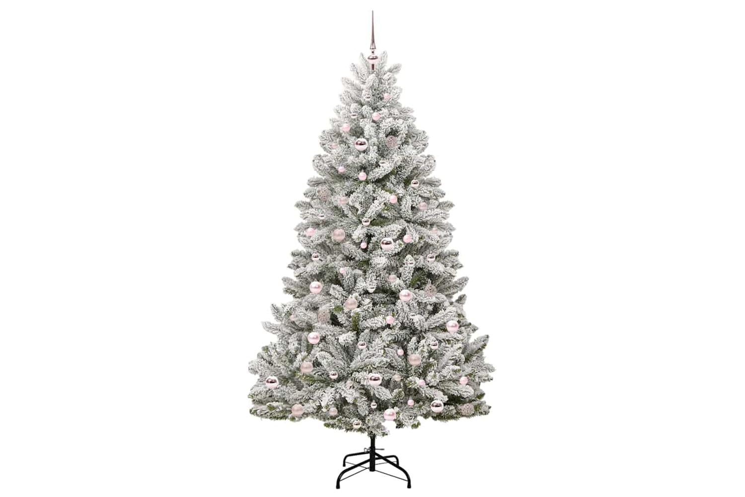 Vidaxl Artificial Christmas Tree Green And White 210 Cm Pvc And Metal-4