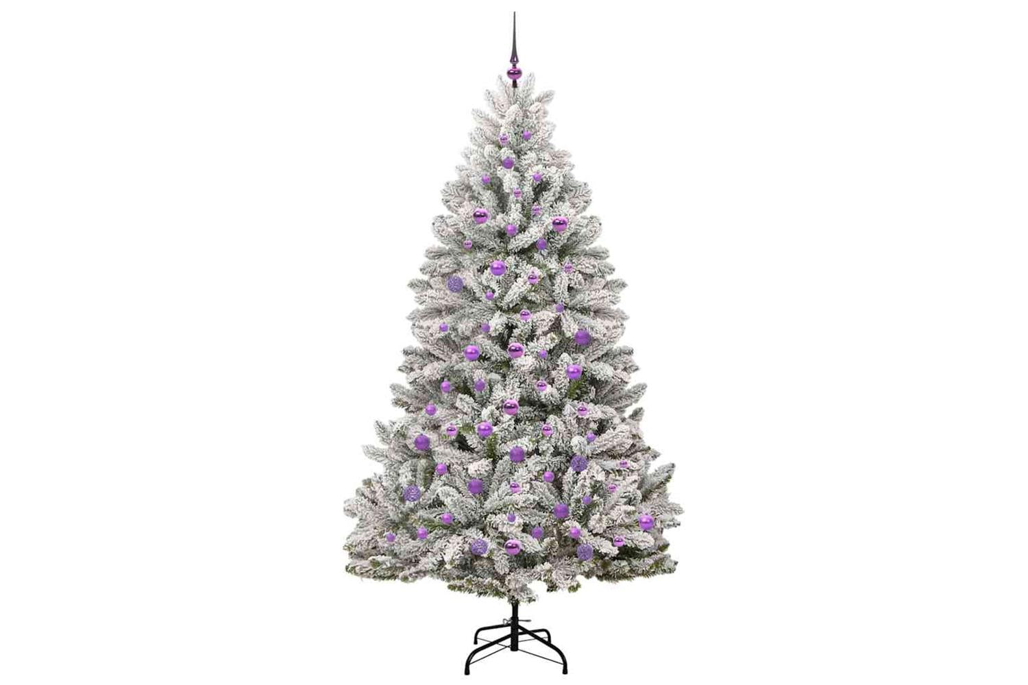 Vidaxl Artificial Christmas Tree Green And White 210 Cm Pvc And Metal-4