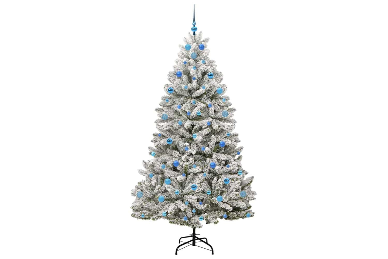 Vidaxl Artificial Christmas Tree Green And White 210 Cm Pvc And Metal-4