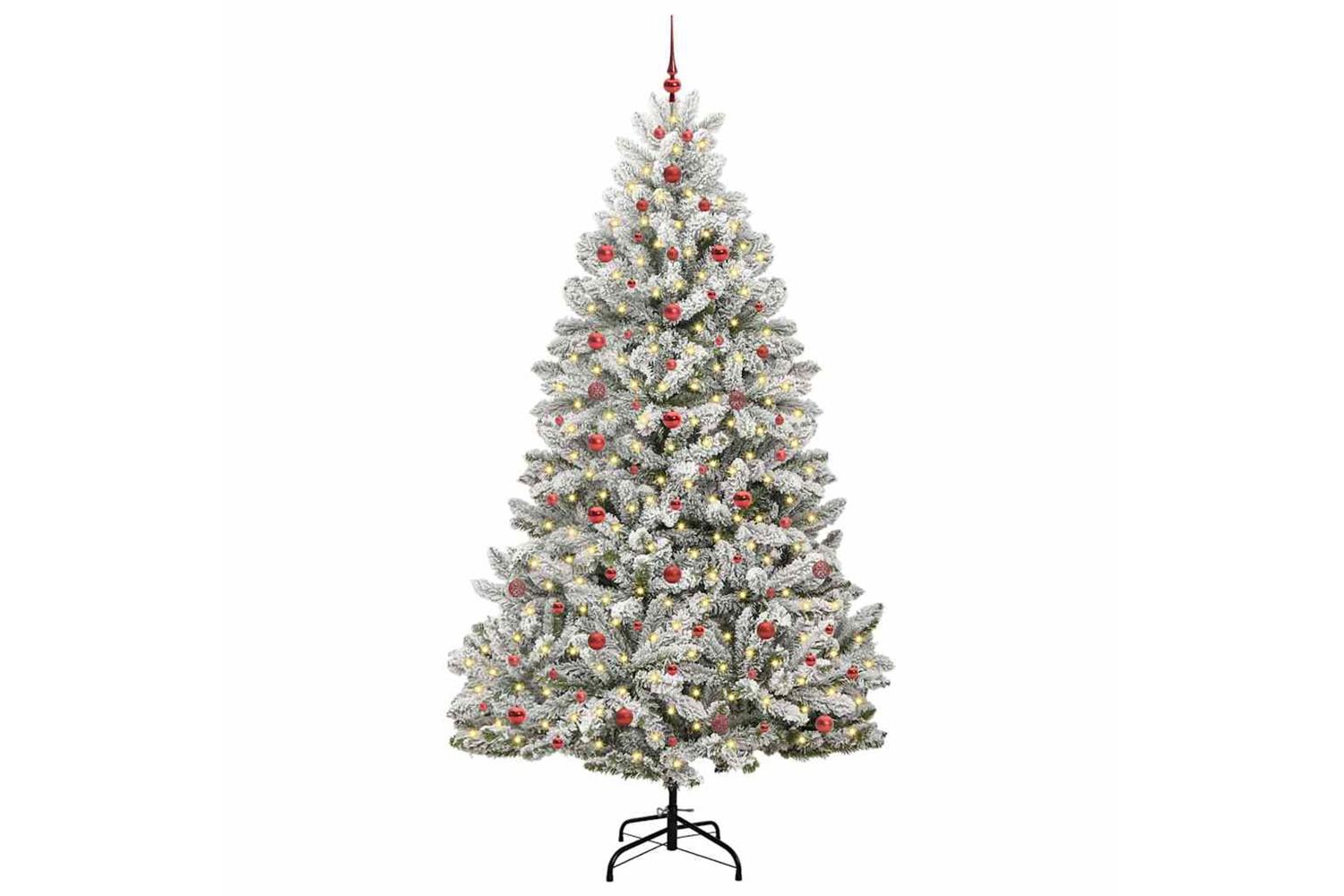 Vidaxl Artificial Christmas Tree Green And White 240 Cm Pvc And Metal-3