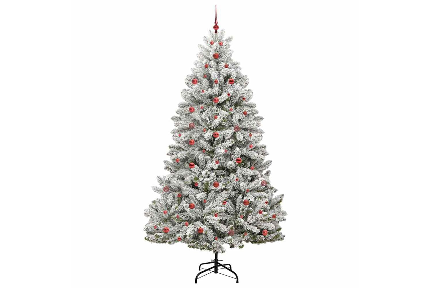 Vidaxl Artificial Christmas Tree Green And White 240 Cm Pvc And Metal-4