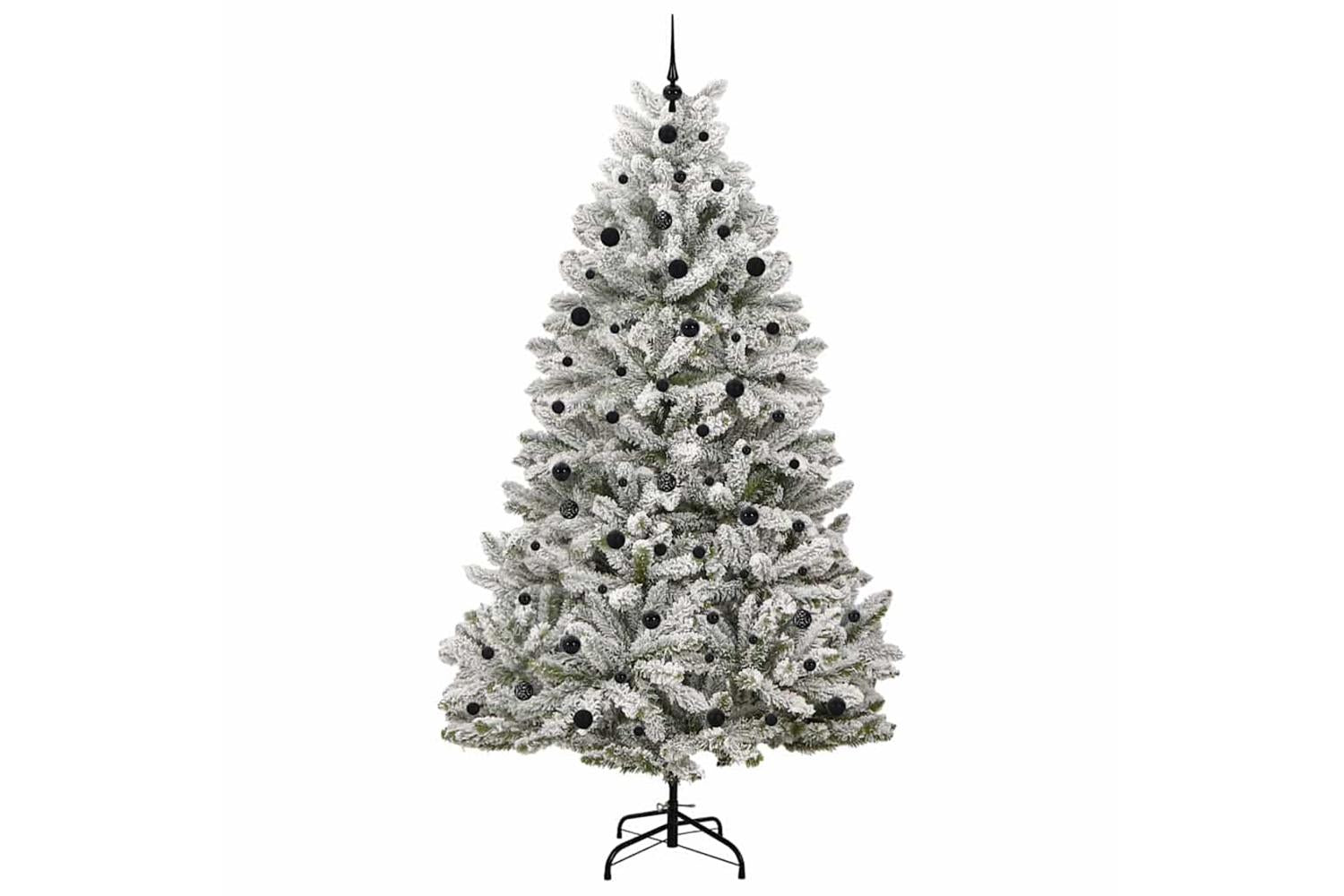 Vidaxl Artificial Christmas Tree Green And White 240 Cm Pvc And Metal-4