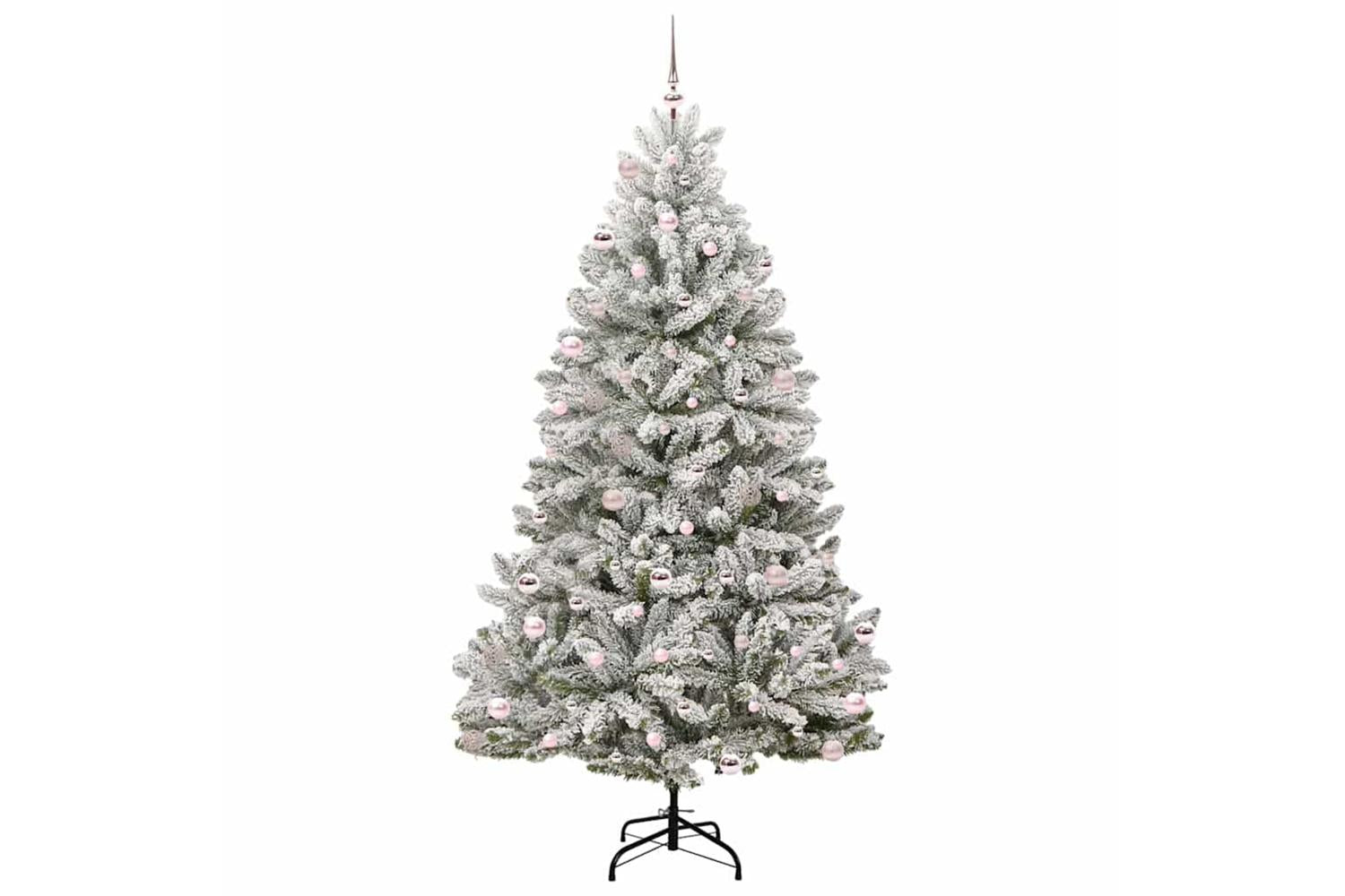 Vidaxl Artificial Christmas Tree Green And White 240 Cm Pvc And Metal-4