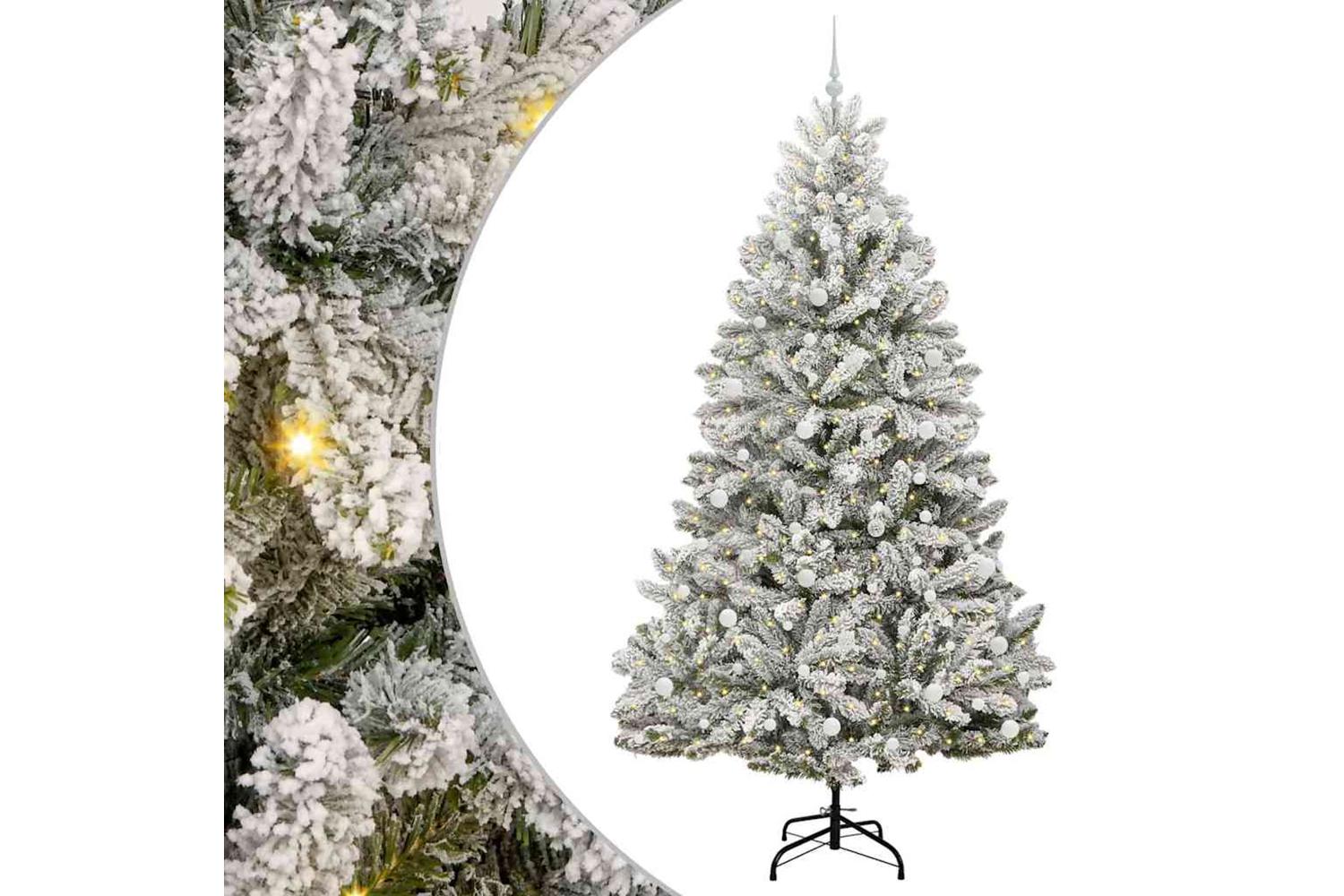 Vidaxl Artificial Christmas Tree Green And White 240 Cm Pvc And Metal