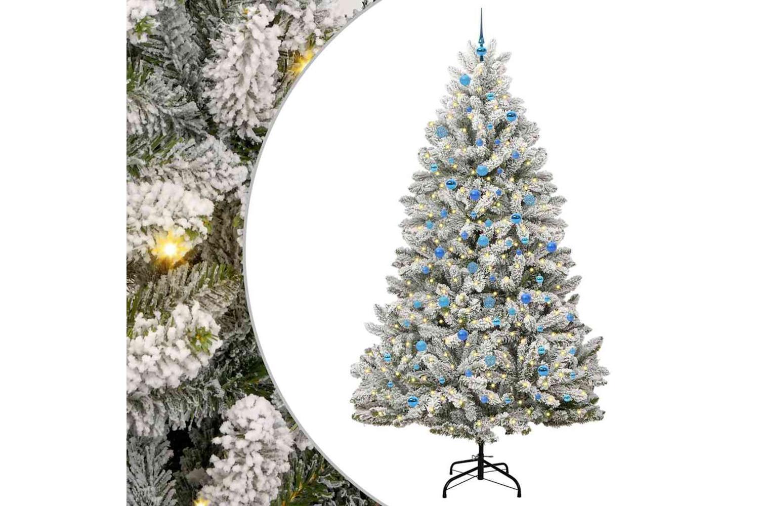 Vidaxl Artificial Christmas Tree Green And White 240 Cm Pvc And Metal