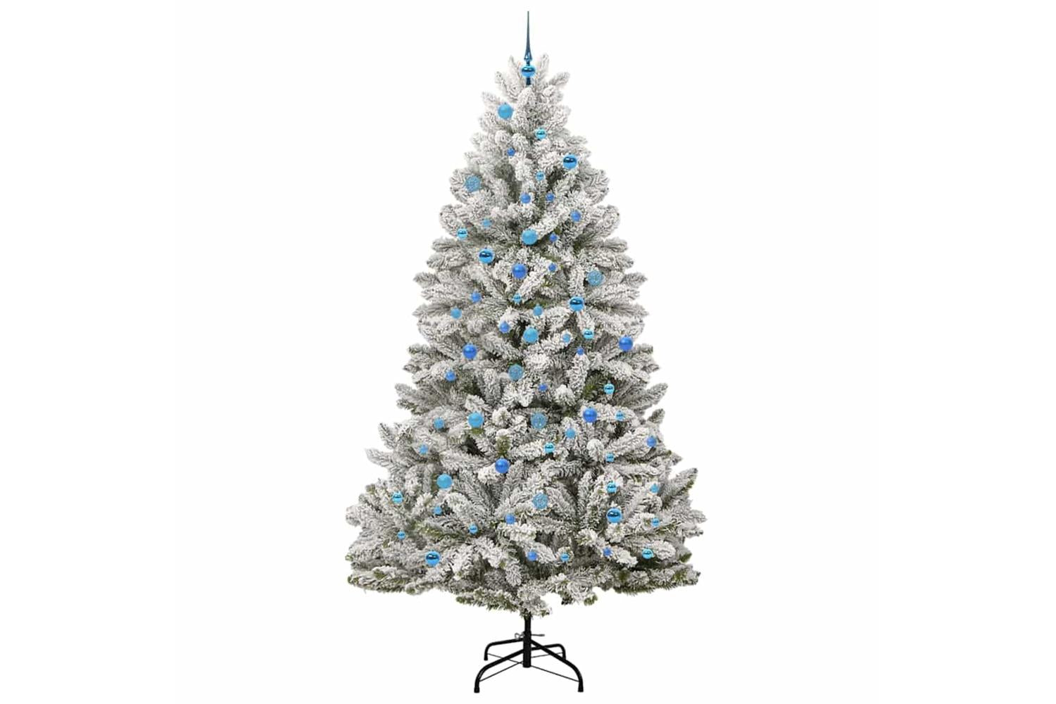 Vidaxl Artificial Christmas Tree Green And White 240 Cm Pvc And Metal-4