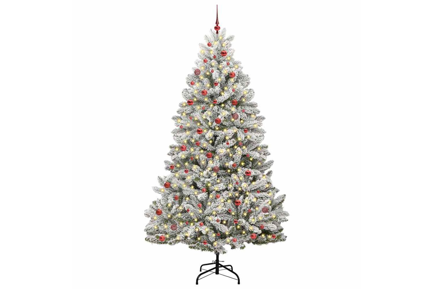 Vidaxl Artificial Christmas Tree Green And White 270 Cm Pvc And Metal-2