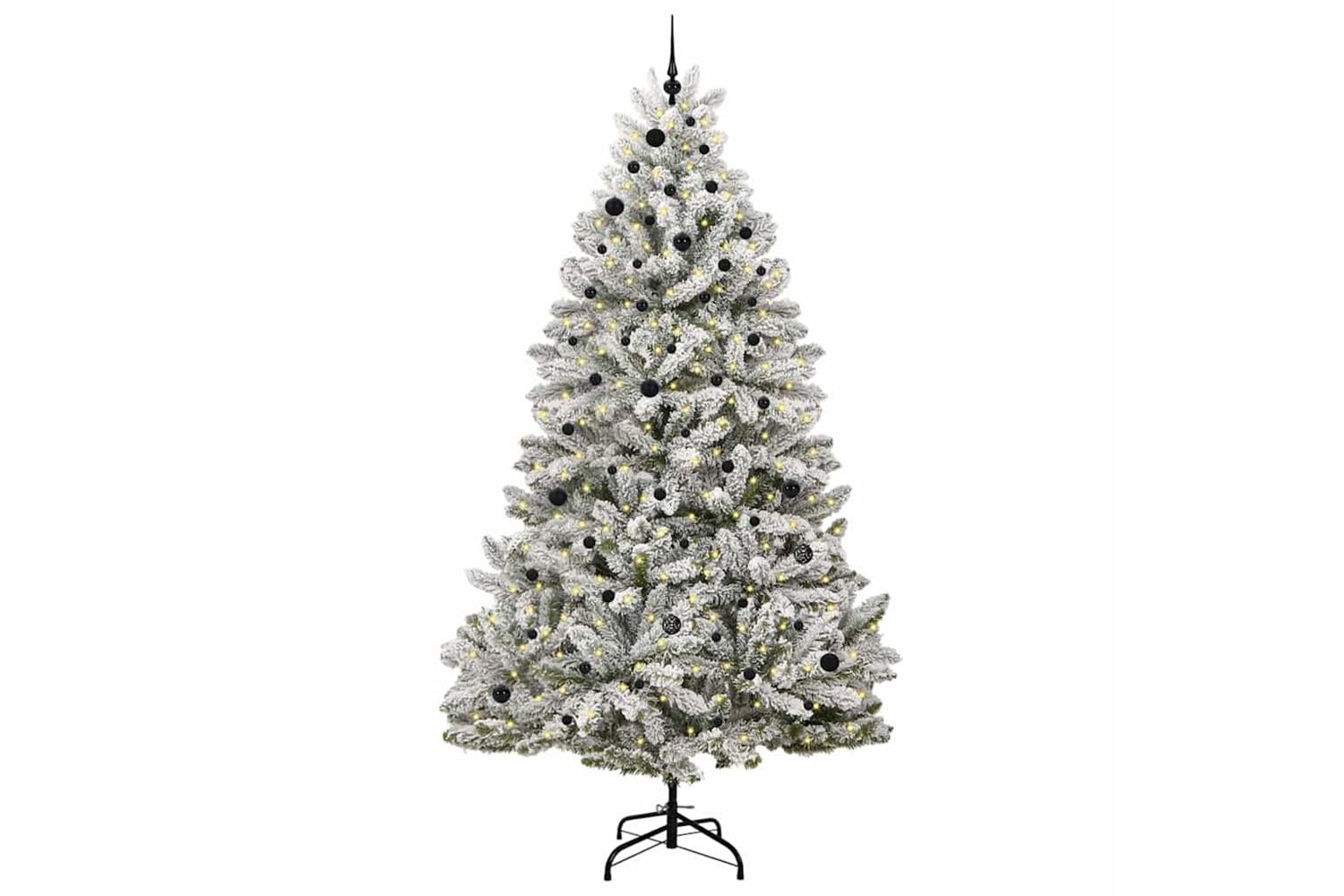 Vidaxl Artificial Christmas Tree Green And White 270 Cm Pvc And Metal-3