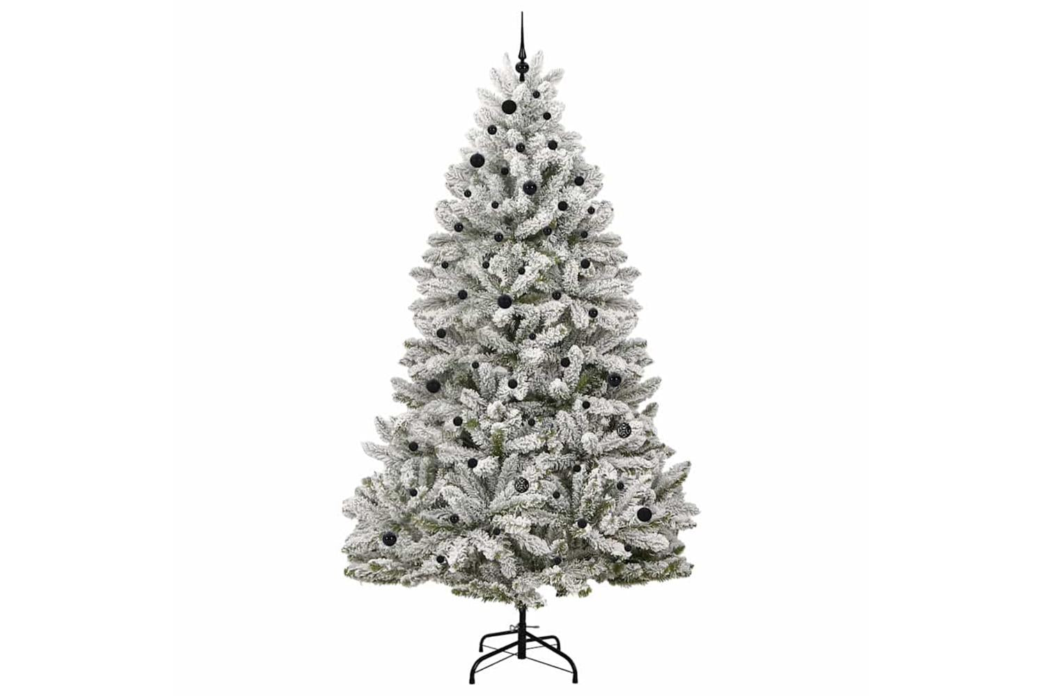Vidaxl Artificial Christmas Tree Green And White 270 Cm Pvc And Metal-4