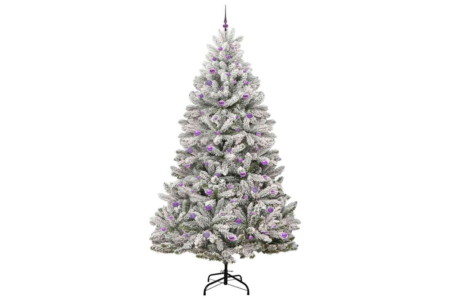 Vidaxl Artificial Christmas Tree Green And White 270 Cm Pvc And Metal-4