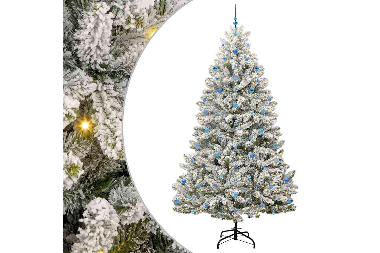 Vidaxl Artificial Christmas Tree Green And White 270 Cm Pvc And Metal-2