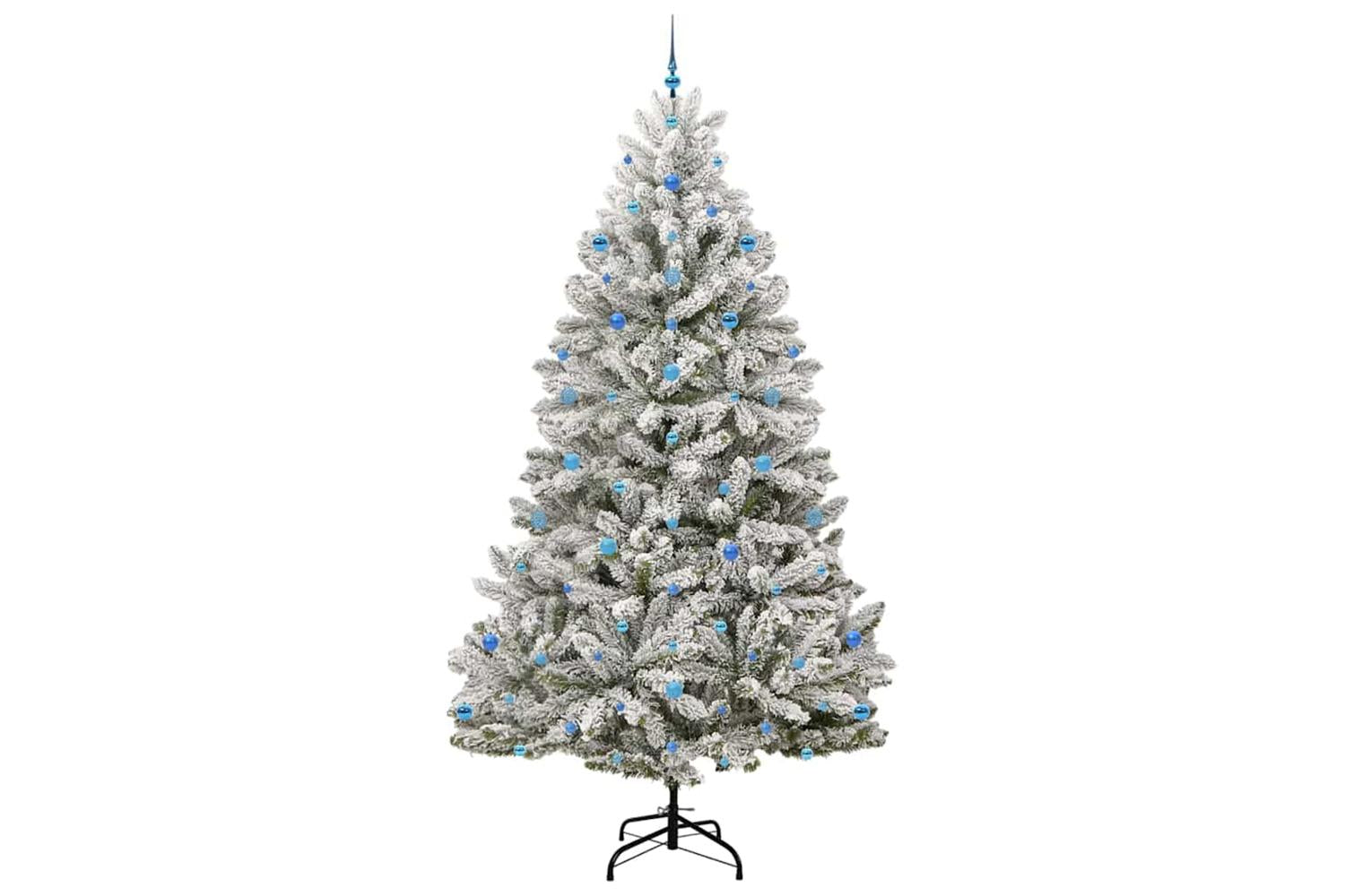 Vidaxl Artificial Christmas Tree Green And White 270 Cm Pvc And Metal-4
