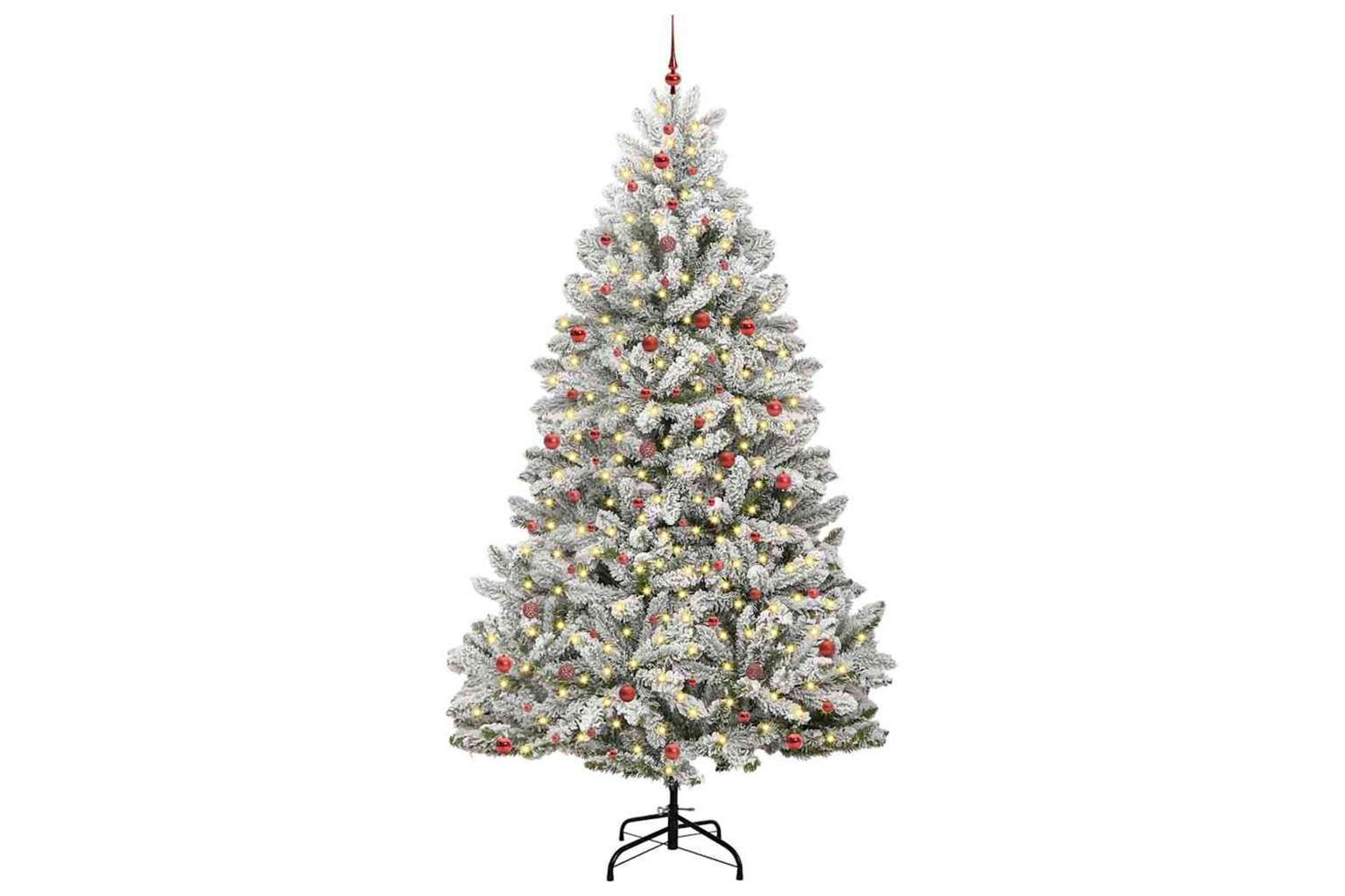Vidaxl Artificial Christmas Tree Green And White 300 Cm Pvc And Metal-2
